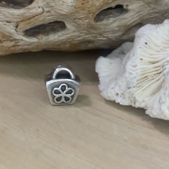 Authentic Pandora Handbag Charm - Silver Blue CZ Purse 790309PCZ Retired - Picture 2 of 4